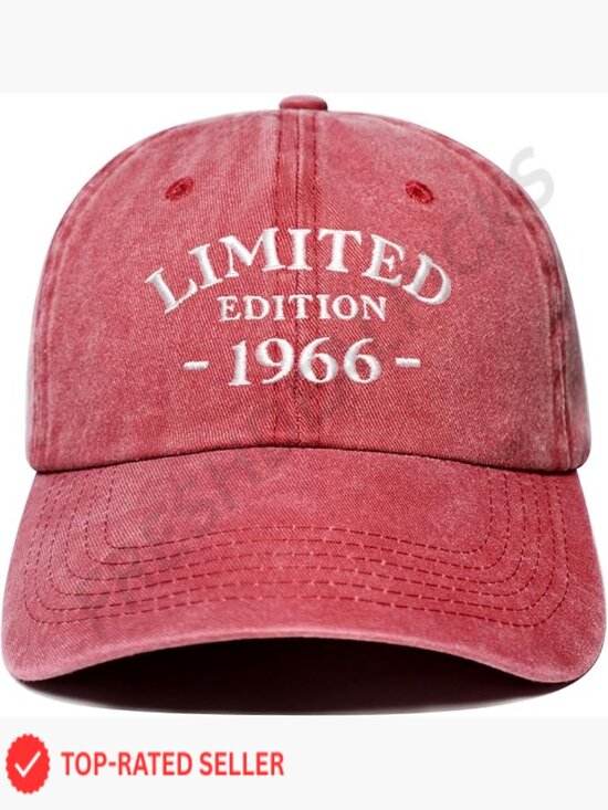 60th Birthday Baseball Cap Adjustable Washed Cotton Embroidered Hat Vintage main image 4